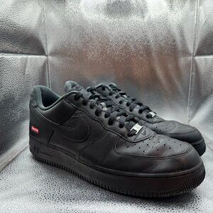 Size 12- Nike Air Force 1 Low Supreme Leather Trainers Mens Sneaker CU9225-001